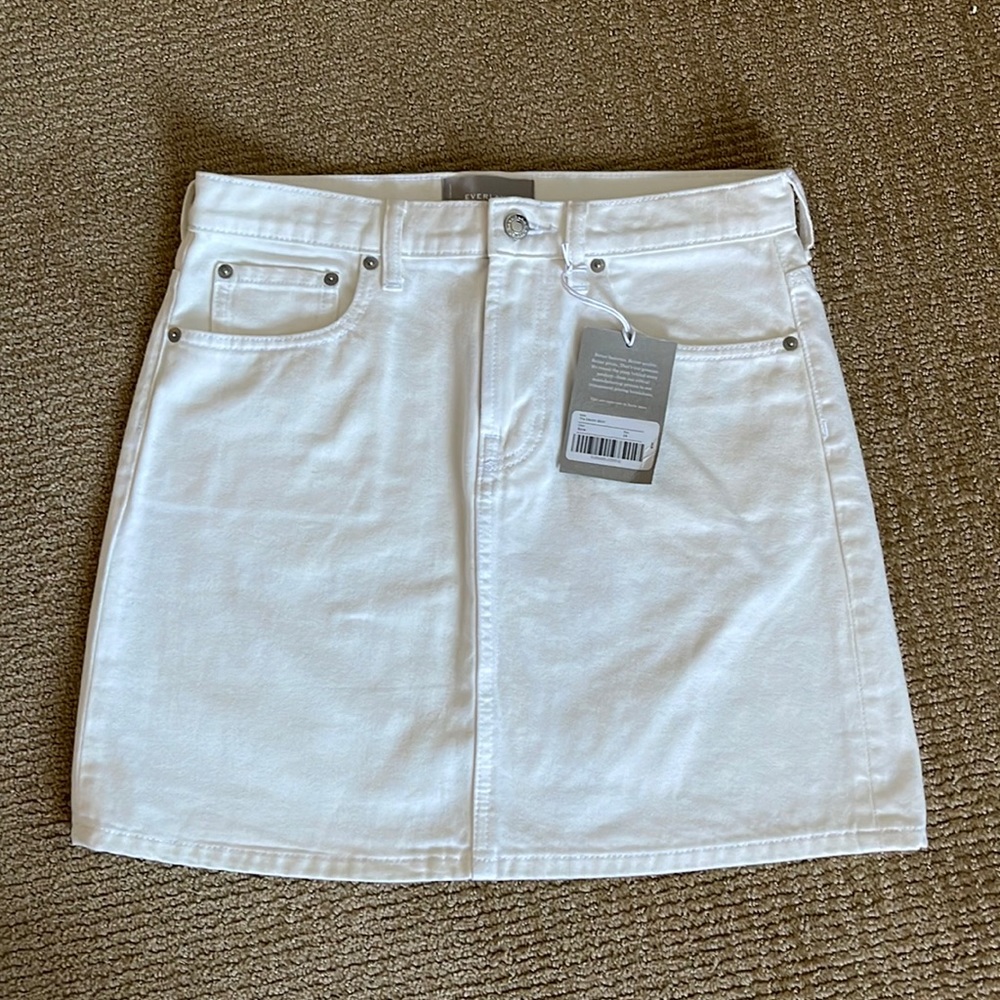 Everlane white jean skirt (size 28) - brand new with tags